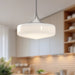 Lincoln One Light Pendant Brushed Nickel/Glossy Opal Glass-Pendants-Alora-Lighting Design Store