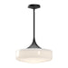 Lincoln One Light Pendant Glossy Opal Glass/Matte Black-Pendants-Alora-Lighting Design Store