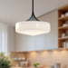 Lincoln One Light Pendant Glossy Opal Glass/Matte Black-Pendants-Alora-Lighting Design Store