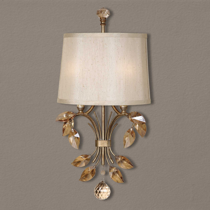 Alenya Two Light Wall Sconce Burnished Gold-Sconces-Uttermost-Lighting Design Store