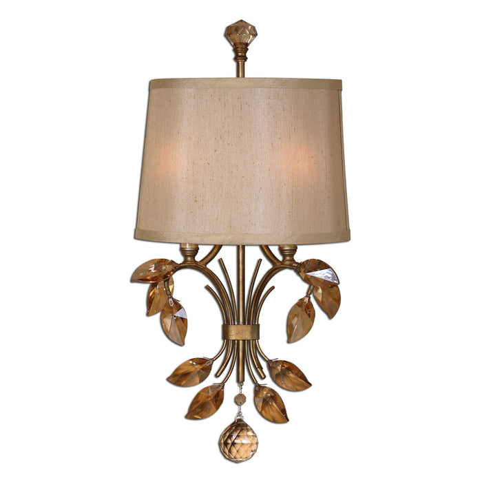 Alenya Two Light Wall Sconce Burnished Gold-Sconces-Uttermost-Lighting Design Store