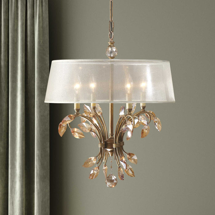Alenya Four Light Chandelier Burnished Gold Metal-Mid. Chandeliers-Uttermost-Lighting Design Store