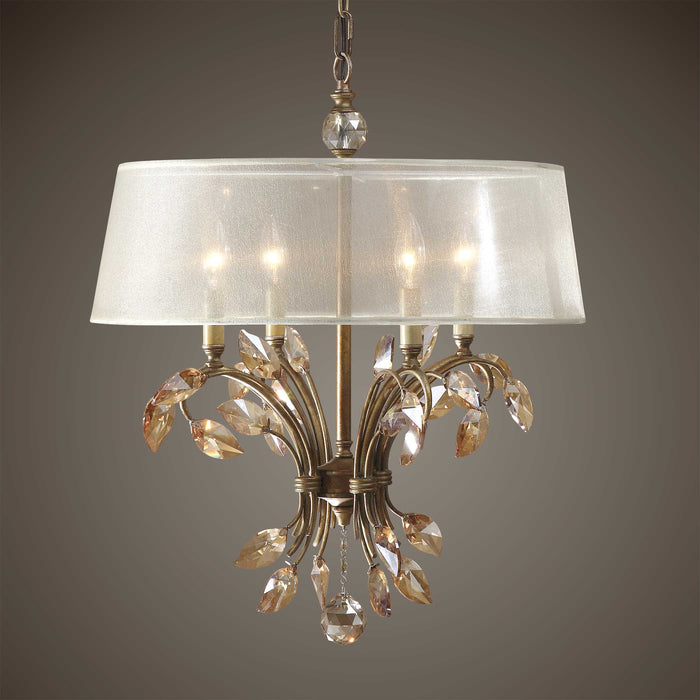 Alenya Four Light Chandelier Burnished Gold Metal-Mid. Chandeliers-Uttermost-Lighting Design Store