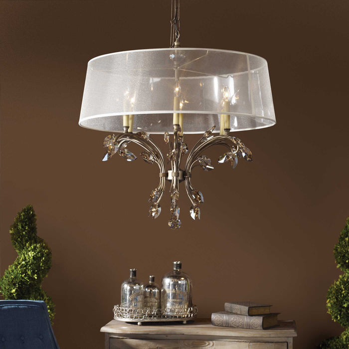 Alenya Six Light Chandelier Burnished Gold Metal-Mid. Chandeliers-Uttermost-Lighting Design Store