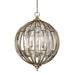 Vicentina Six Light Pendant Burnished Silver Champagne Leaf-Pendants-Uttermost-Lighting Design Store