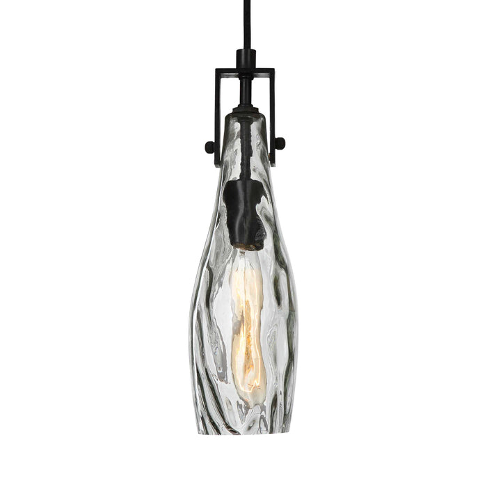 Campester One Light Mini Pendant Matte Black-Mini Pendants-Uttermost-Lighting Design Store