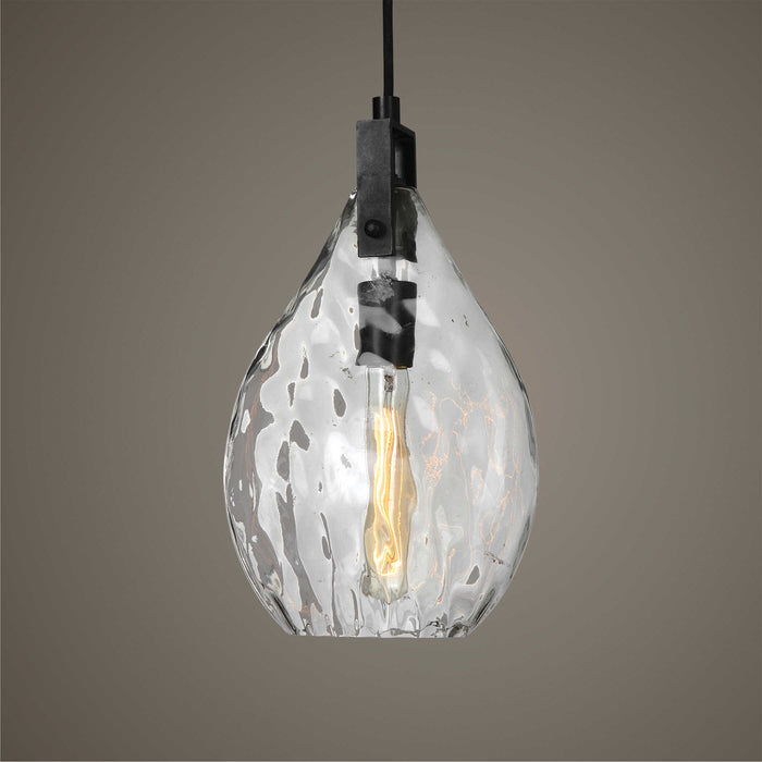 Campester One Light Mini Pendant Matte Black-Mini Pendants-Uttermost-Lighting Design Store