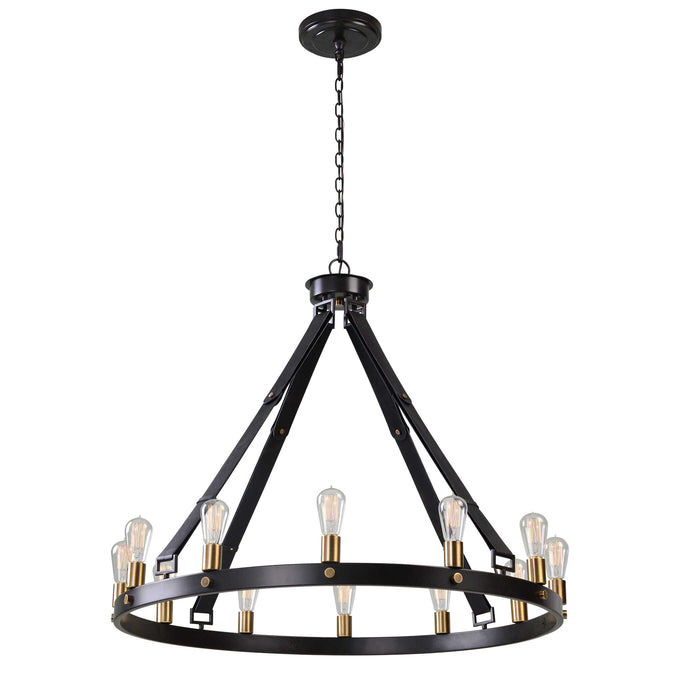 Marlow 12 Light Chandelier Dark Antique Bronze /Weathered Bronze-Mid. Chandeliers-Uttermost-Lighting Design Store