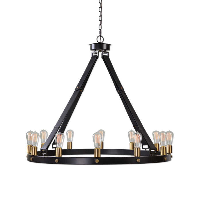 Marlow 12 Light Chandelier Dark Antique Bronze /Weathered Bronze-Mid. Chandeliers-Uttermost-Lighting Design Store