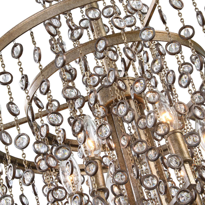 Valka Six Light Chandelier Silver Swedish Iron-Mid. Chandeliers-Uttermost-Lighting Design Store