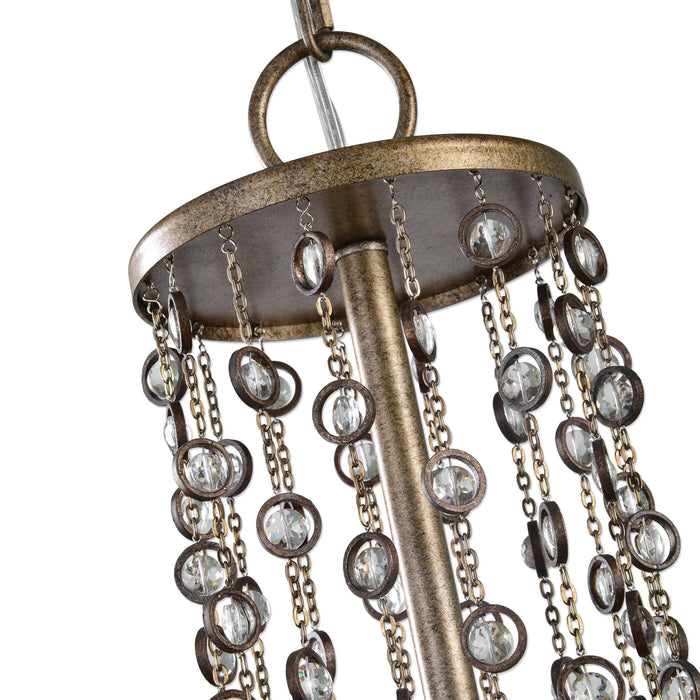 Valka Six Light Chandelier Silver Swedish Iron-Mid. Chandeliers-Uttermost-Lighting Design Store