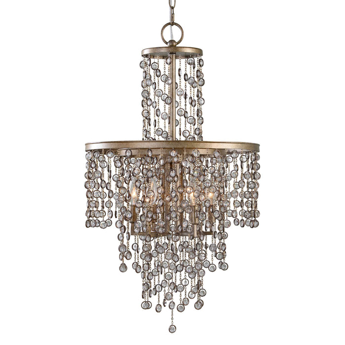 Valka Six Light Chandelier Silver Swedish Iron-Mid. Chandeliers-Uttermost-Lighting Design Store