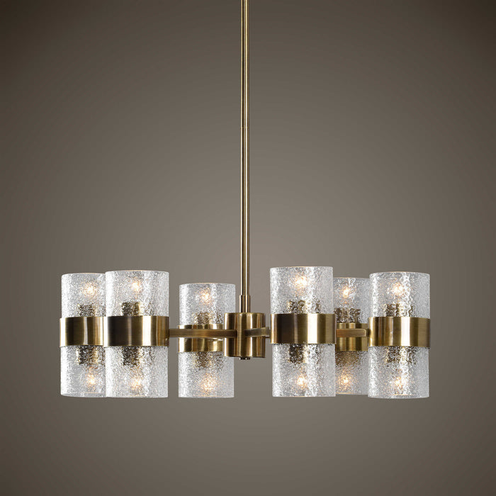 Marinot 12 Light Chandelier Antique Brass-Mid. Chandeliers-Uttermost-Lighting Design Store