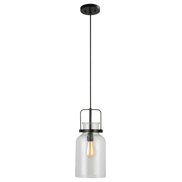 Lansing One Light Mini Pendant Textured Black-Mini Pendants-Uttermost-Lighting Design Store