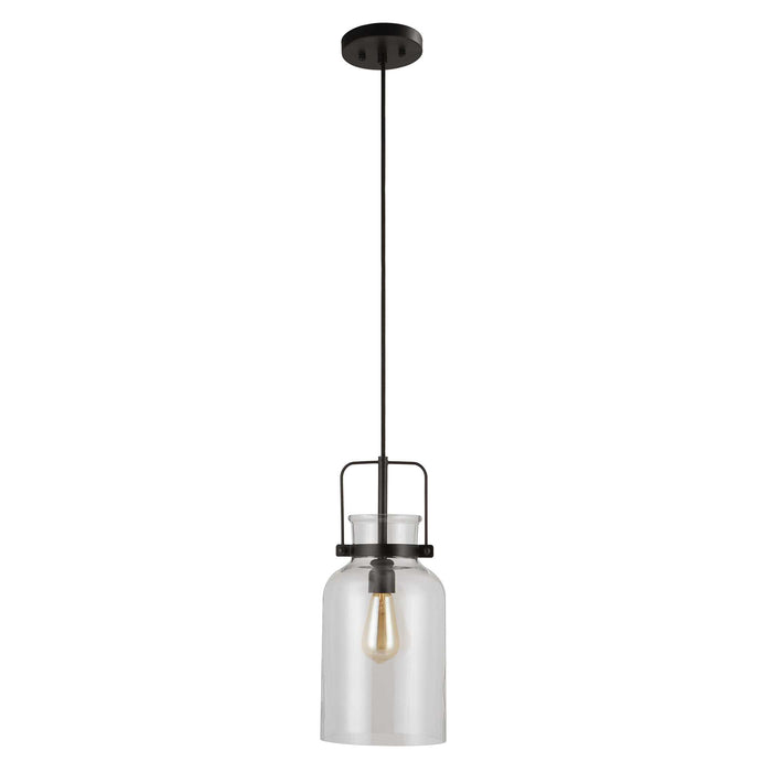 Lansing One Light Mini Pendant Textured Black-Mini Pendants-Uttermost-Lighting Design Store