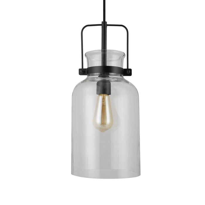 Lansing One Light Mini Pendant Textured Black-Mini Pendants-Uttermost-Lighting Design Store