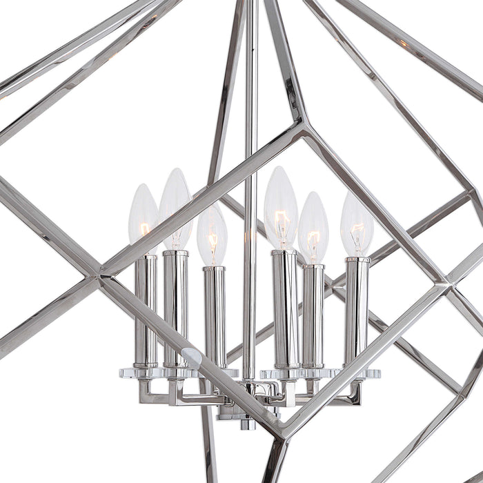 Euclid Six Light Pendant Polished Nickel-Foyer/Hall Lanterns-Uttermost-Lighting Design Store