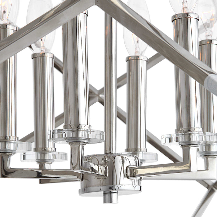 Euclid Six Light Pendant Polished Nickel-Foyer/Hall Lanterns-Uttermost-Lighting Design Store