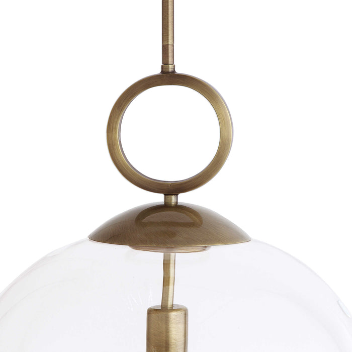 Calix One Light Pendant Aged Brass-Pendants-Uttermost-Lighting Design Store