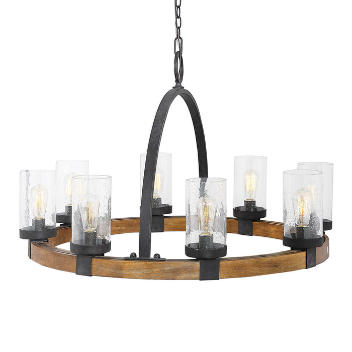 Atwood Eight Light Pendant Deep Weathered Bronze-Linear/Island-Uttermost-Lighting Design Store
