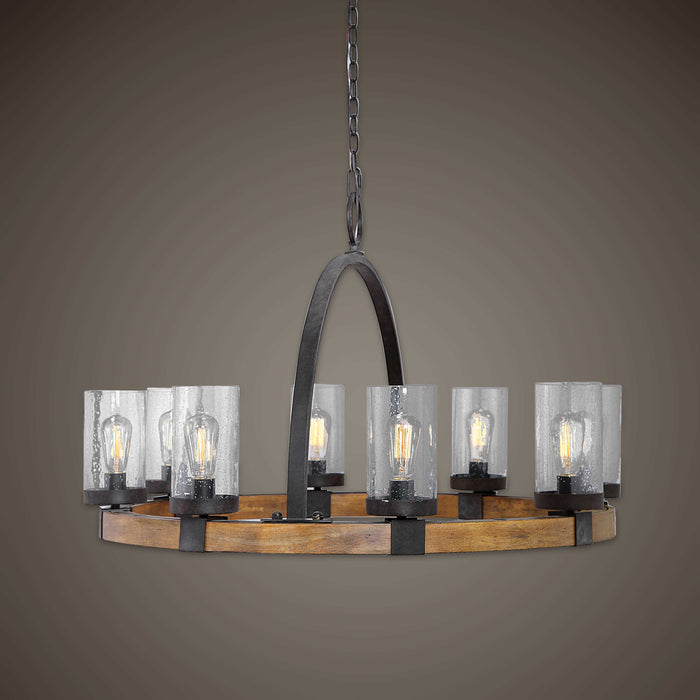 Atwood Eight Light Pendant Deep Weathered Bronze-Linear/Island-Uttermost-Lighting Design Store