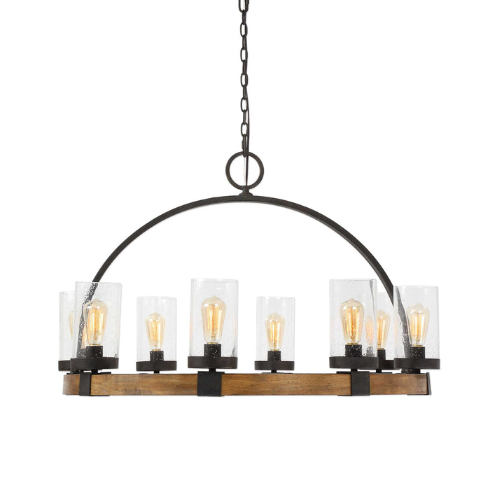 Atwood Eight Light Pendant Deep Weathered Bronze-Linear/Island-Uttermost-Lighting Design Store