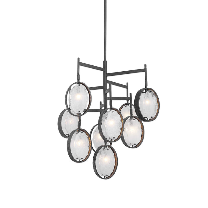 Maxin Nine Light Chandelier Dark Hammered Bronze-Mid. Chandeliers-Uttermost-Lighting Design Store