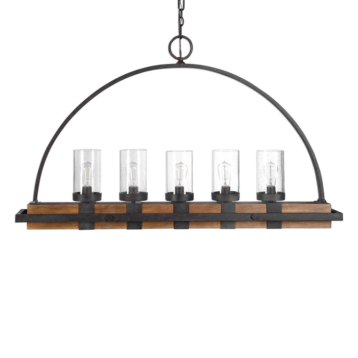 Atwood, Five Light Linear Chandelier Deep Weathered Bronze-Linear/Island-Uttermost-Lighting Design Store