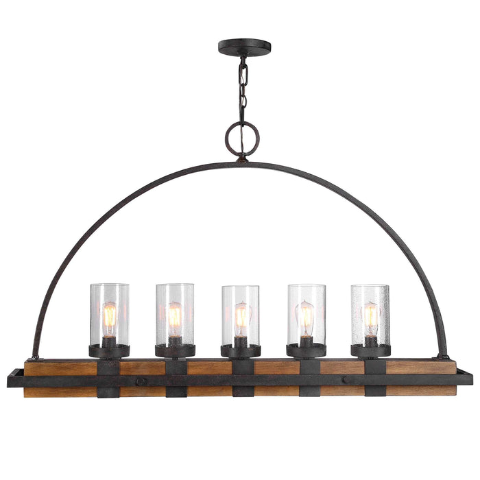 Atwood, Five Light Linear Chandelier Deep Weathered Bronze-Linear/Island-Uttermost-Lighting Design Store