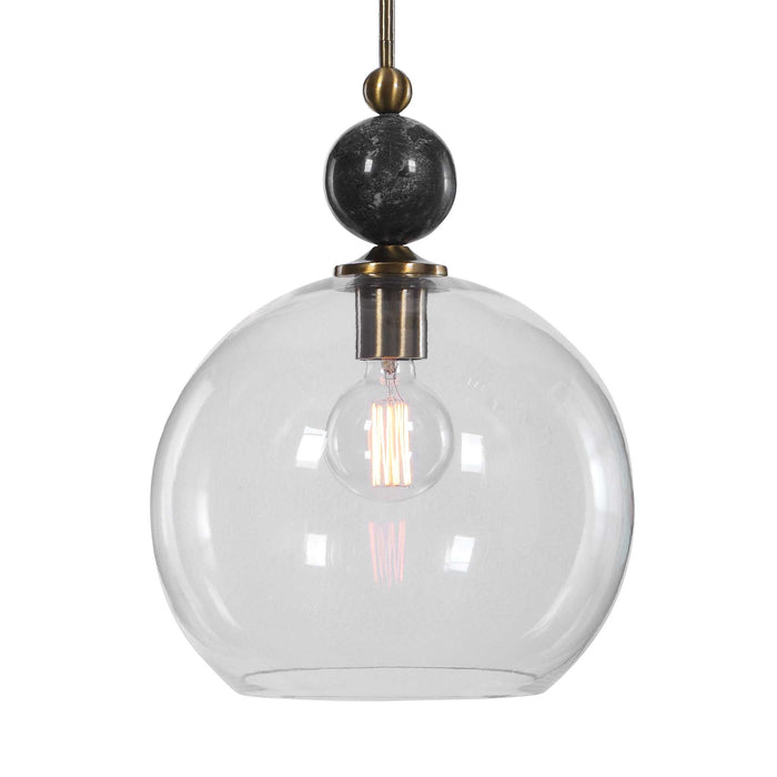 Mendota One Light Pendant Oxidized Aged Brass-Pendants-Uttermost-Lighting Design Store