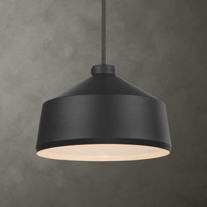 Holgate One Light Pendant Matte Black-Pendants-Uttermost-Lighting Design Store