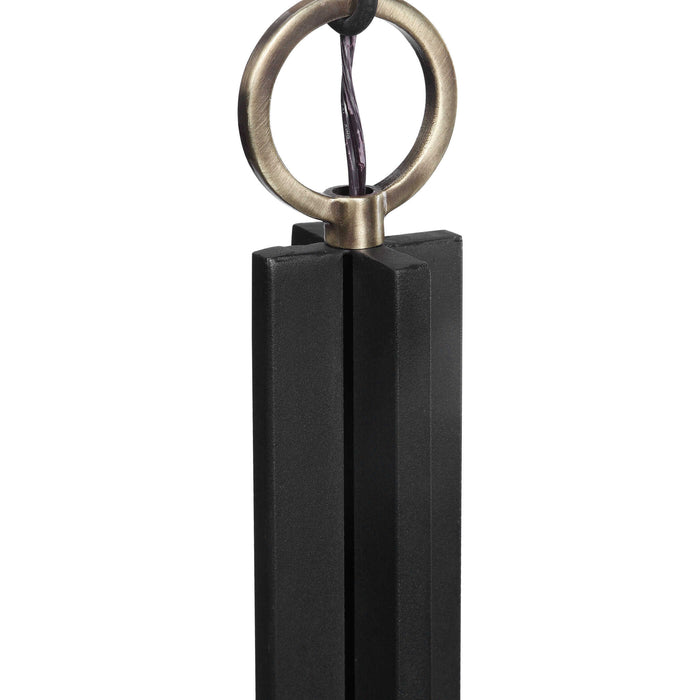 Jarsdel One Light Mini Pendant Black & Antique Brass-Mini Pendants-Uttermost-Lighting Design Store