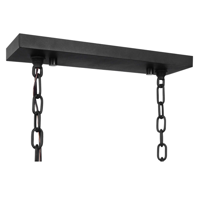 Jarsdel Six Light Island Pendant Black & Antique Brass-Linear/Island-Uttermost-Lighting Design Store