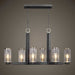 Jarsdel Six Light Island Pendant Black & Antique Brass-Linear/Island-Uttermost-Lighting Design Store