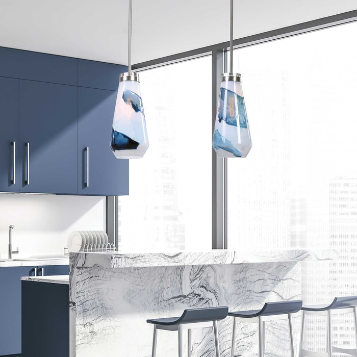 Windswept One Light Mini Pendant Brushed Nickel-Mini Pendants-Uttermost-Lighting Design Store