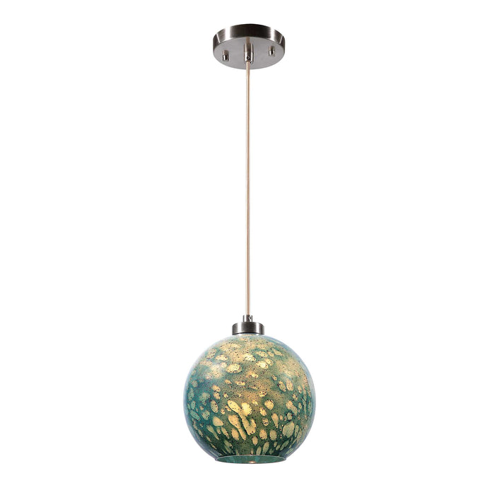Gemblue One Light Mini Pendant Brushed Nickel-Mini Pendants-Uttermost-Lighting Design Store