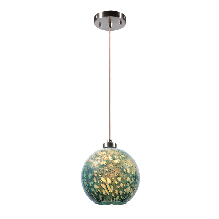 Gemblue One Light Mini Pendant Brushed Nickel-Mini Pendants-Uttermost-Lighting Design Store