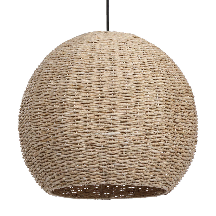 Seagrass One Light Pendant Antique Brass-Pendants-Uttermost-Lighting Design Store