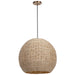 Seagrass One Light Pendant Antique Brass-Pendants-Uttermost-Lighting Design Store