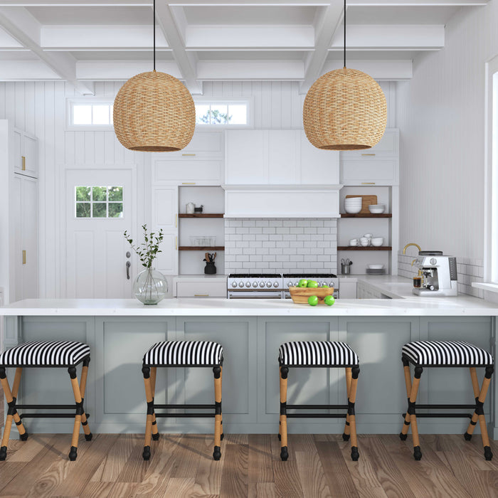 Seagrass One Light Pendant Antique Brass-Pendants-Uttermost-Lighting Design Store