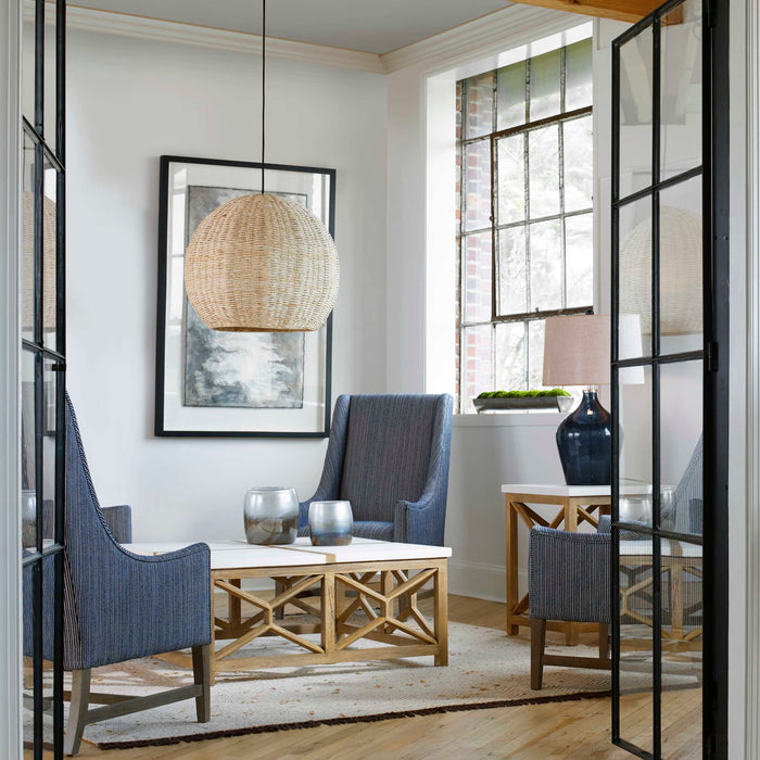 Seagrass One Light Pendant Antique Brass-Pendants-Uttermost-Lighting Design Store