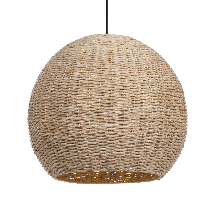 Seagrass One Light Pendant Antique Brass-Pendants-Uttermost-Lighting Design Store
