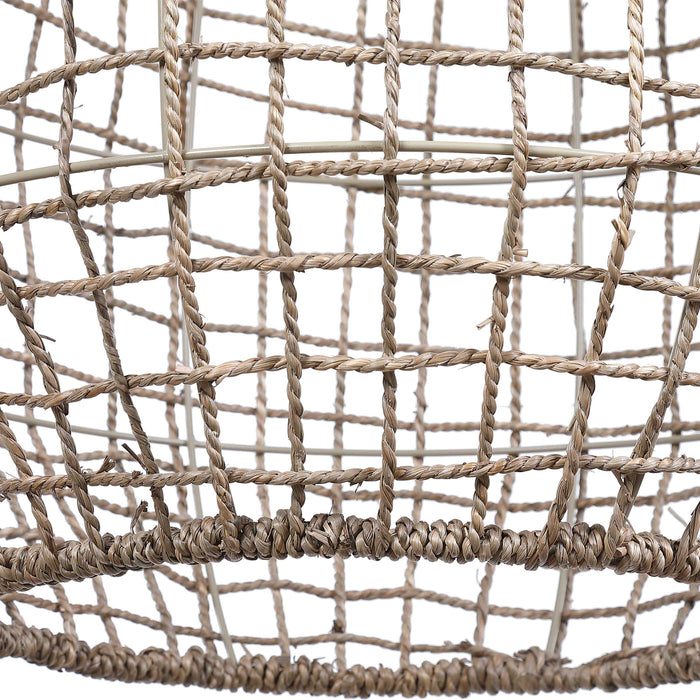 Cross One Light Pendant Natuarl Woven Sea Grass-Pendants-Uttermost-Lighting Design Store