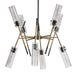 Telesto Eight Light Linear Pendant Textured Black With Antique Brass-Mid. Chandeliers-Uttermost-Lighting Design Store