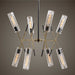 Telesto Eight Light Linear Pendant Textured Black With Antique Brass-Mid. Chandeliers-Uttermost-Lighting Design Store