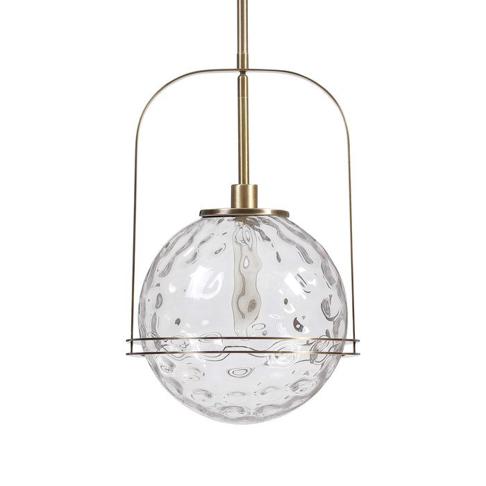 Mimas One Light Pendant Antique Brass-Pendants-Uttermost-Lighting Design Store