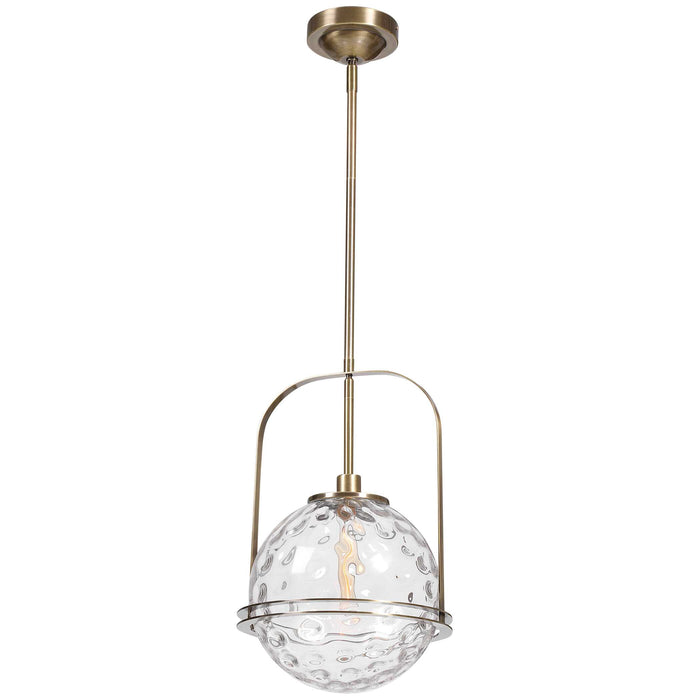 Mimas One Light Pendant Antique Brass-Pendants-Uttermost-Lighting Design Store