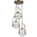 Mimas Three Light Pendant Antique Brass-Mini Pendants-Uttermost-Lighting Design Store