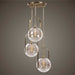 Mimas Three Light Pendant Antique Brass-Mini Pendants-Uttermost-Lighting Design Store