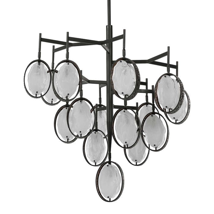 Maxin 15 Light Chandelier Dark Hammered Bronze-Mid. Chandeliers-Uttermost-Lighting Design Store